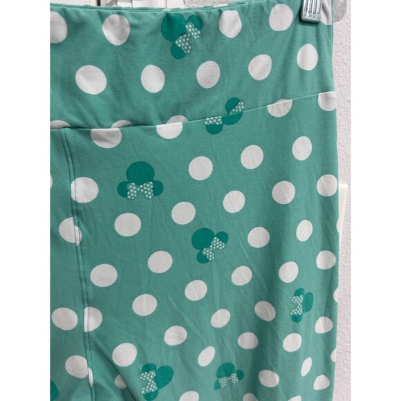 Lularoe Disney Leggings Polka Dot Minnie Mouse Print Tall Curvy - Picture 4 of 10